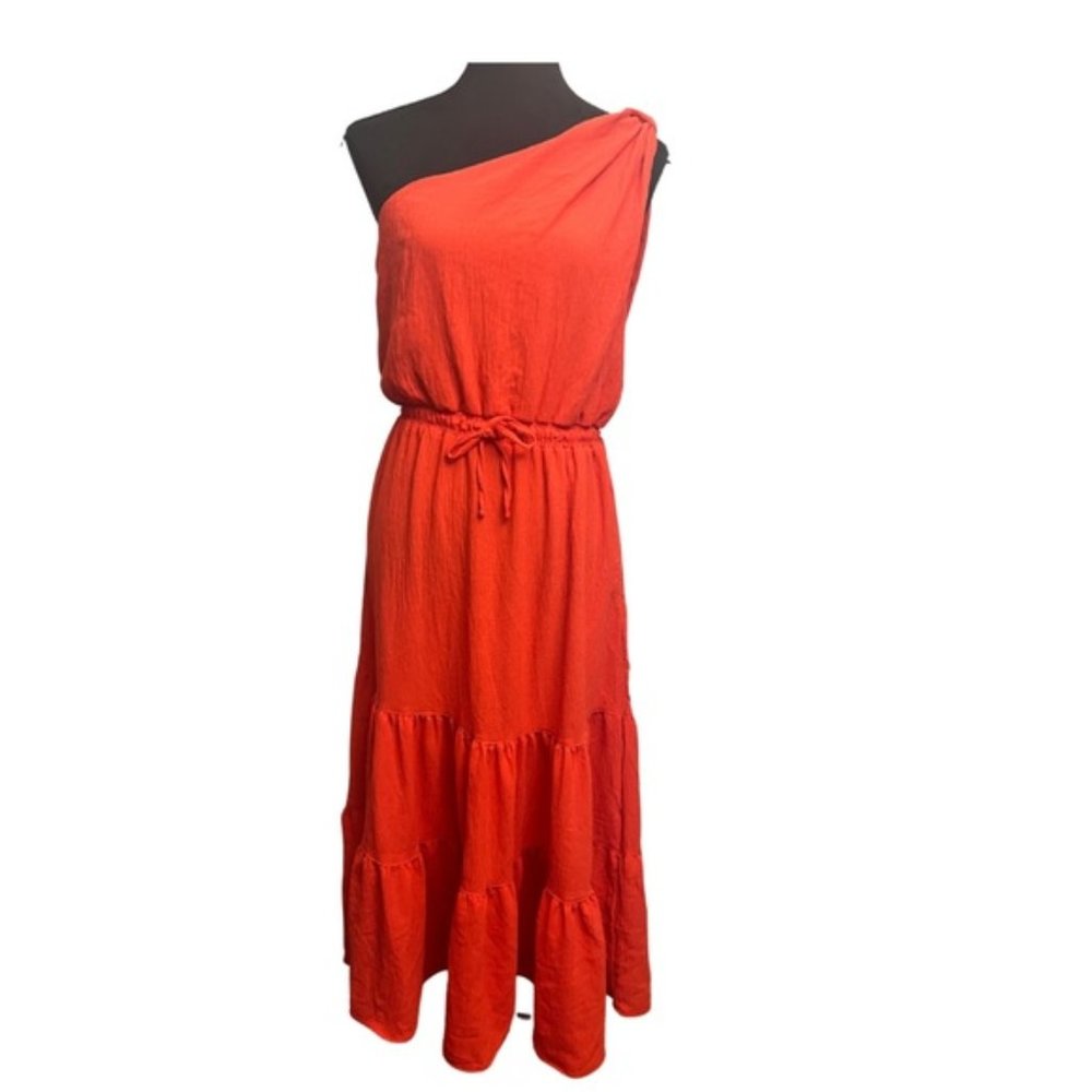 Max Studio One-Shoulder Red Maxi Dress